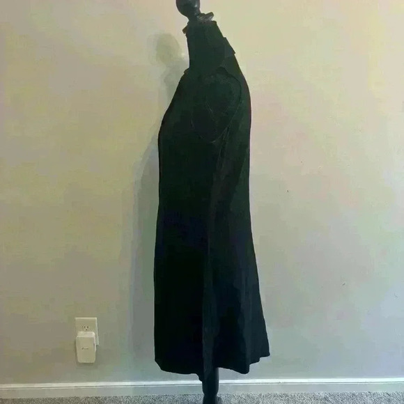 For Cynthia Womens Sz XS Black Linen Dress Button Front Pockets Asymmetrical Hem - Picture 5 of 11